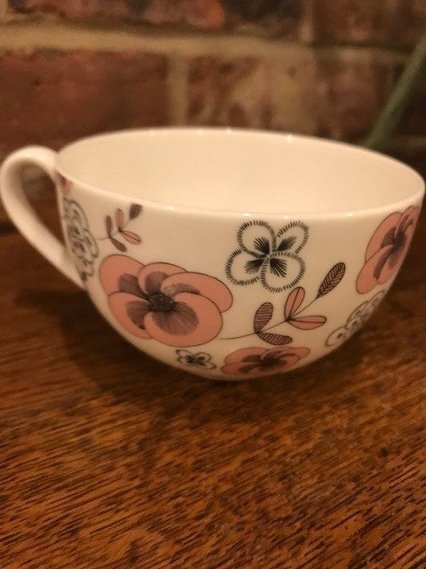 M&S Pink and Grey Cup and Saucer