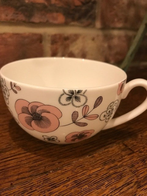 M&S Pink and Grey Cup and Saucer