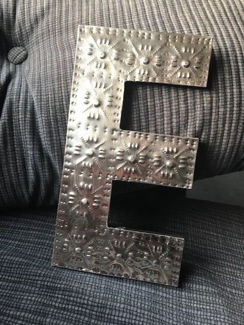 Silver letter E