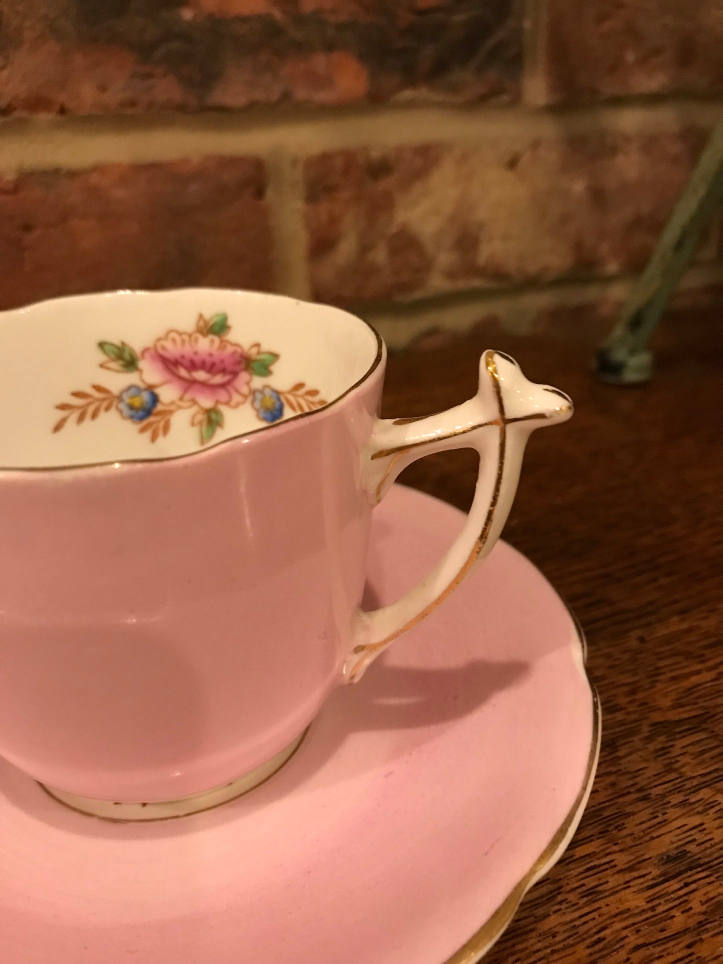 Pink cup and saucer