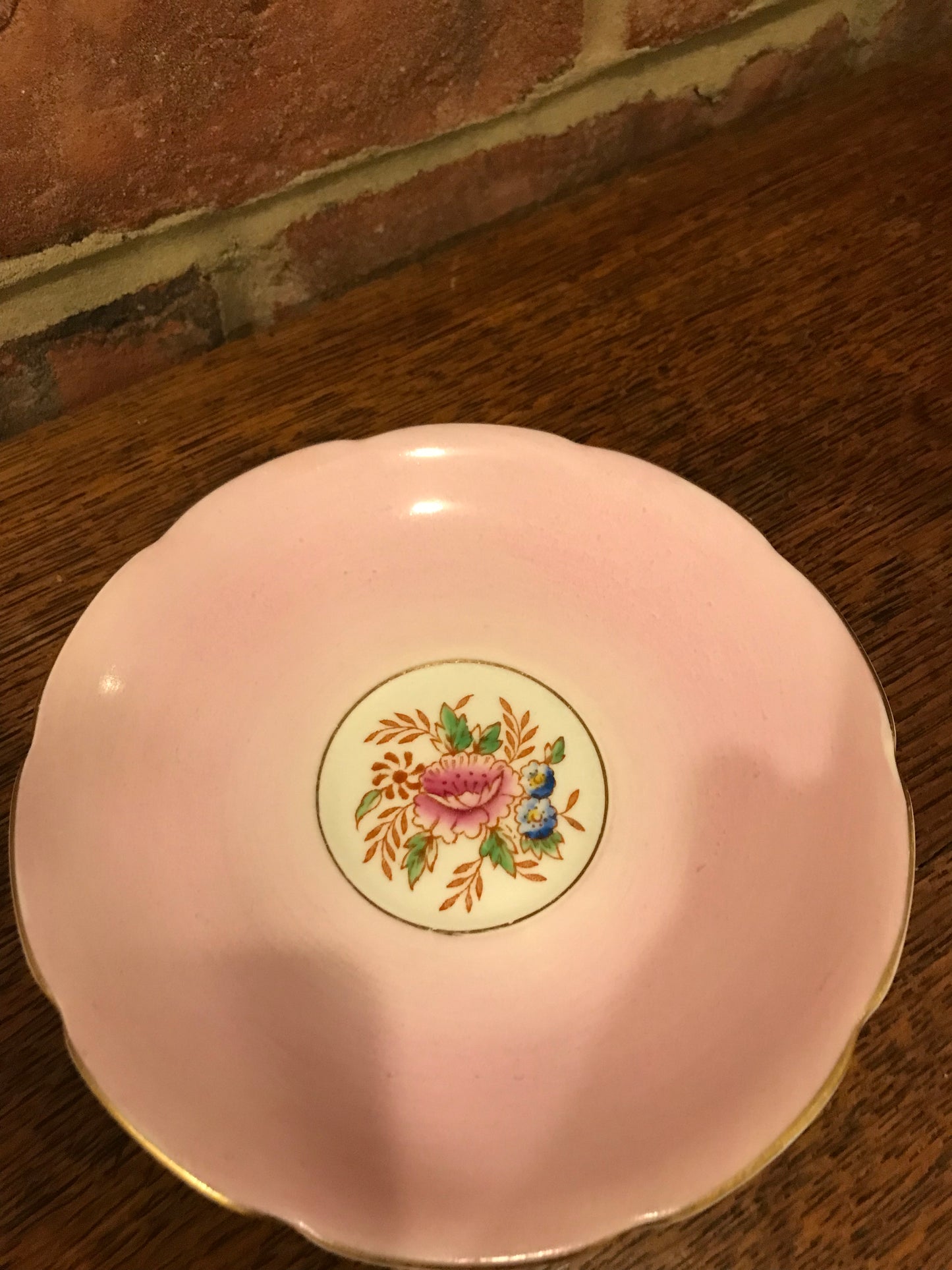 Pink cup and saucer