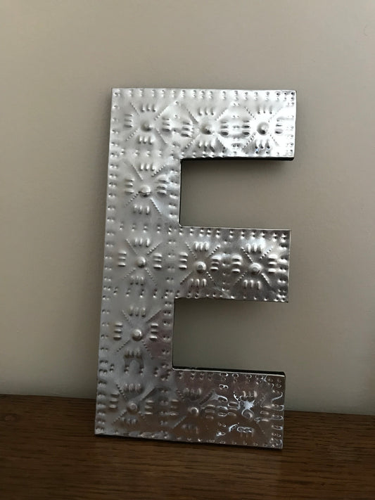 Silver Sparkly letter E