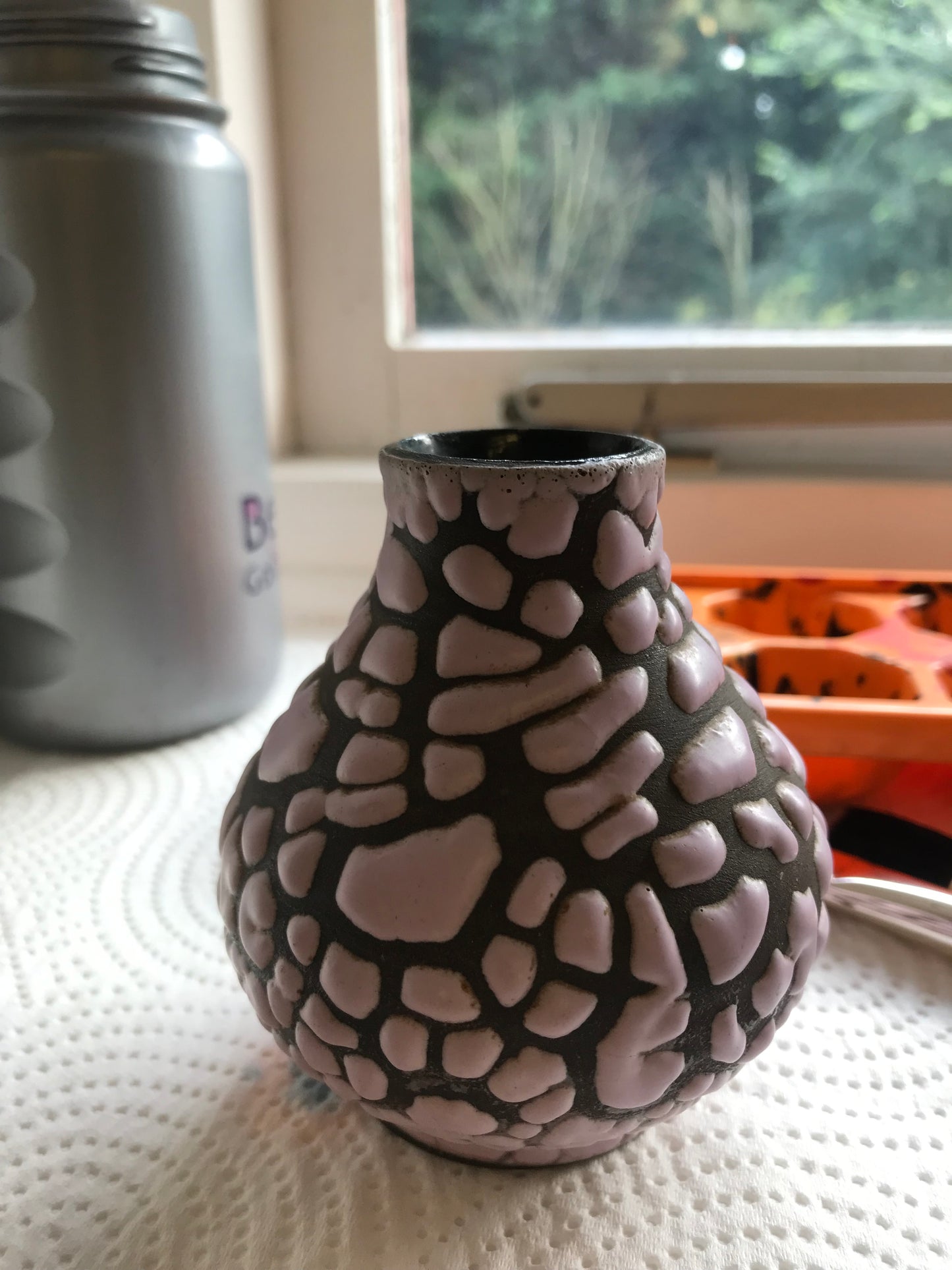 Little pink and brown vase