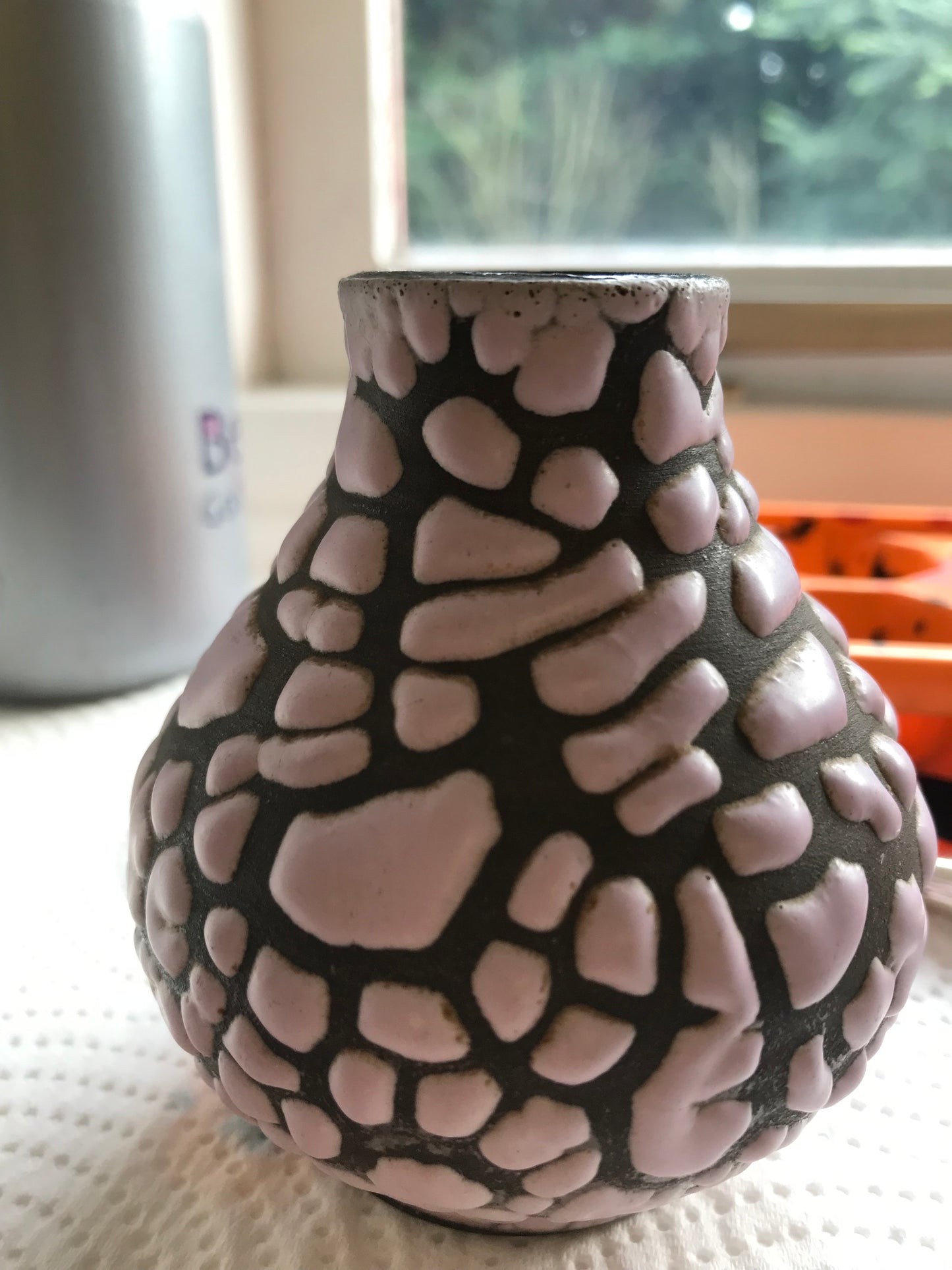 Little pink and brown vase