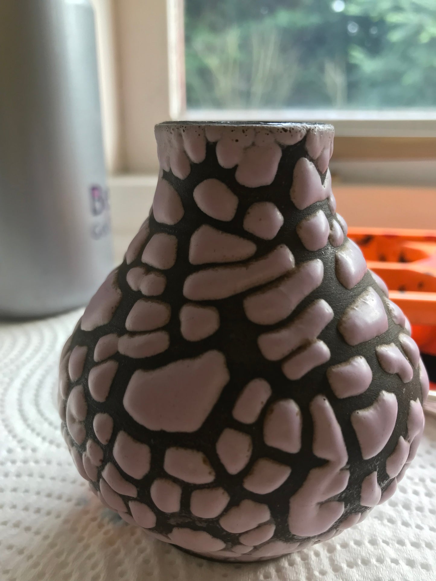 Little pink and brown vase