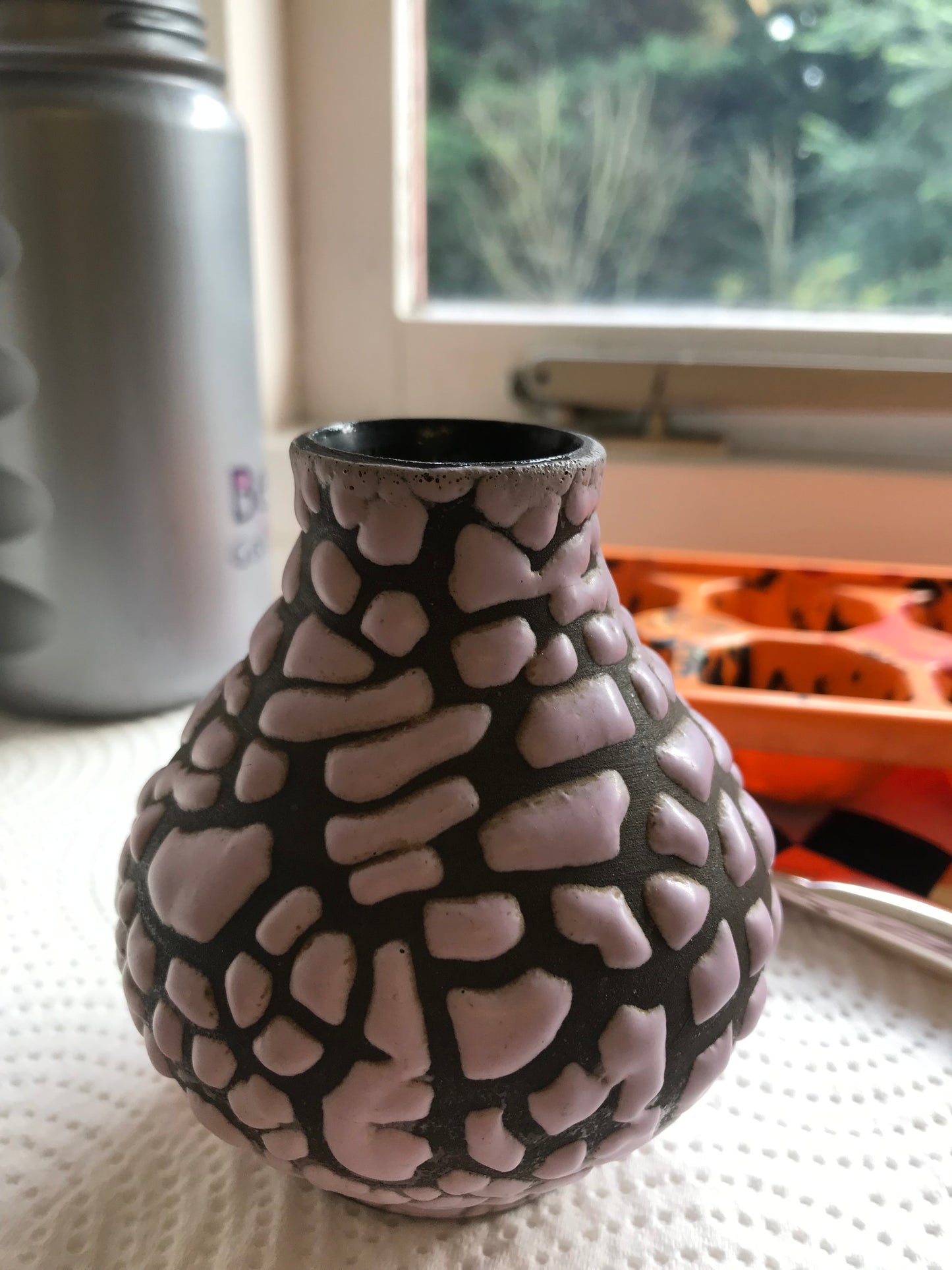 Little pink and brown vase