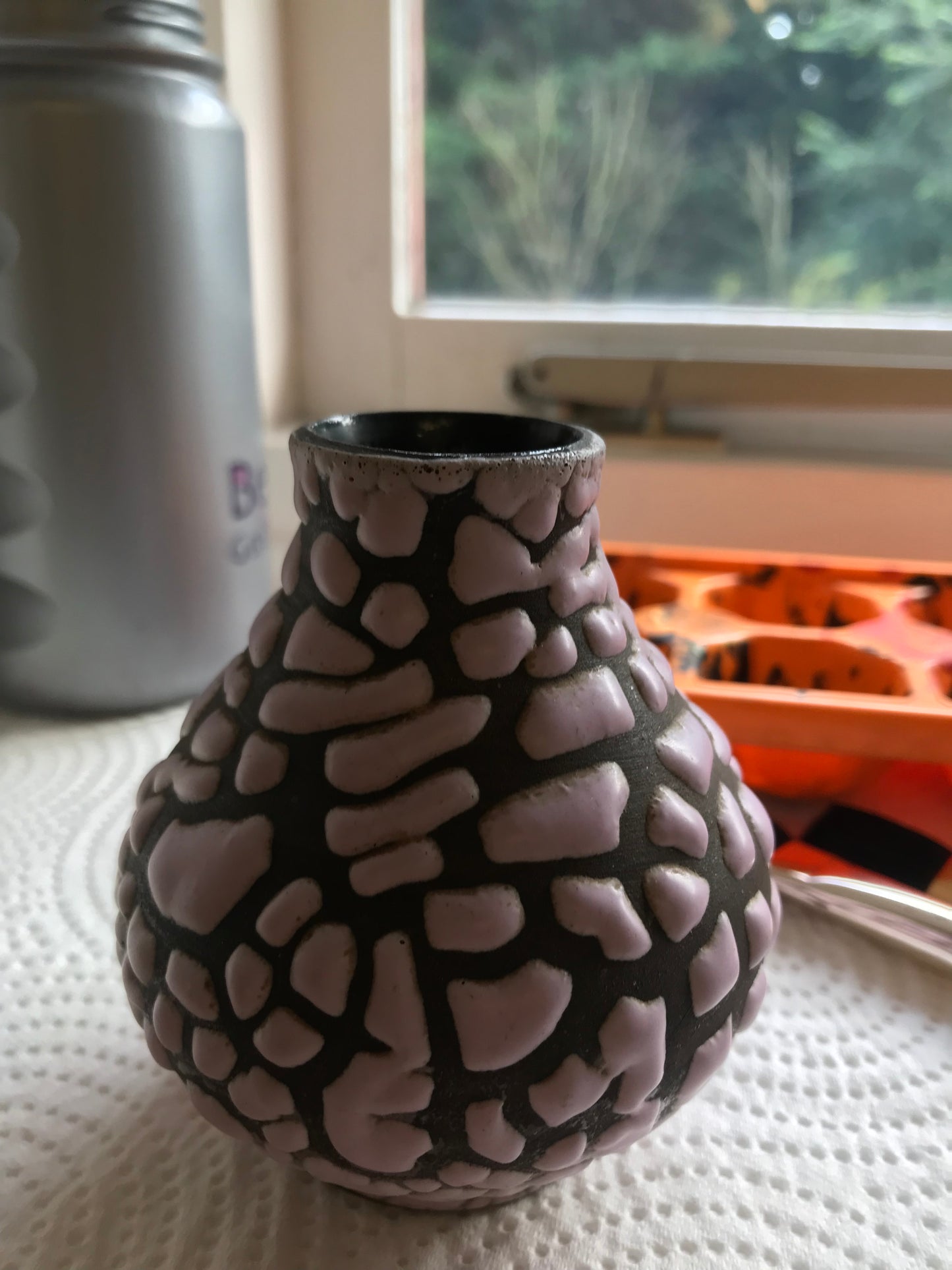 Little pink and brown vase