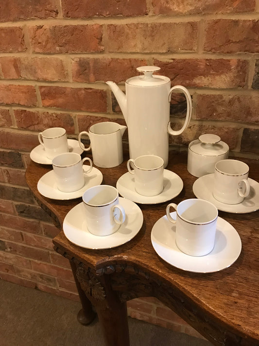 White porcelain coffee set