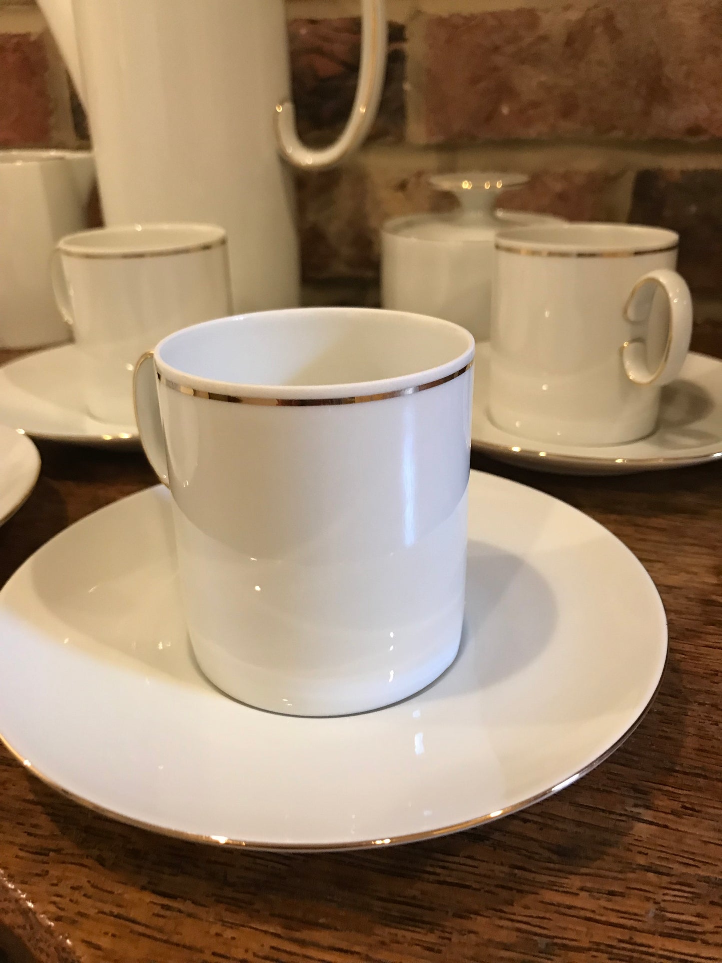 White porcelain coffee set