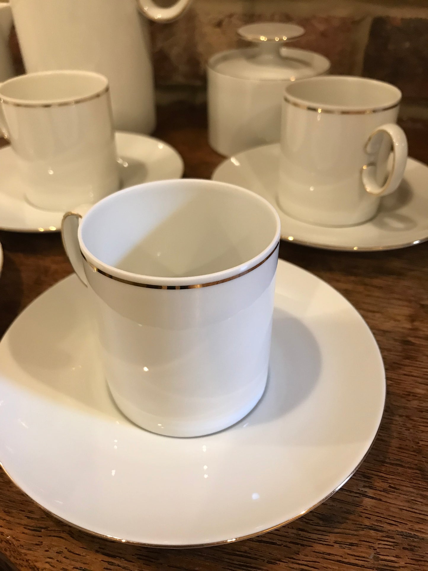 White porcelain coffee set