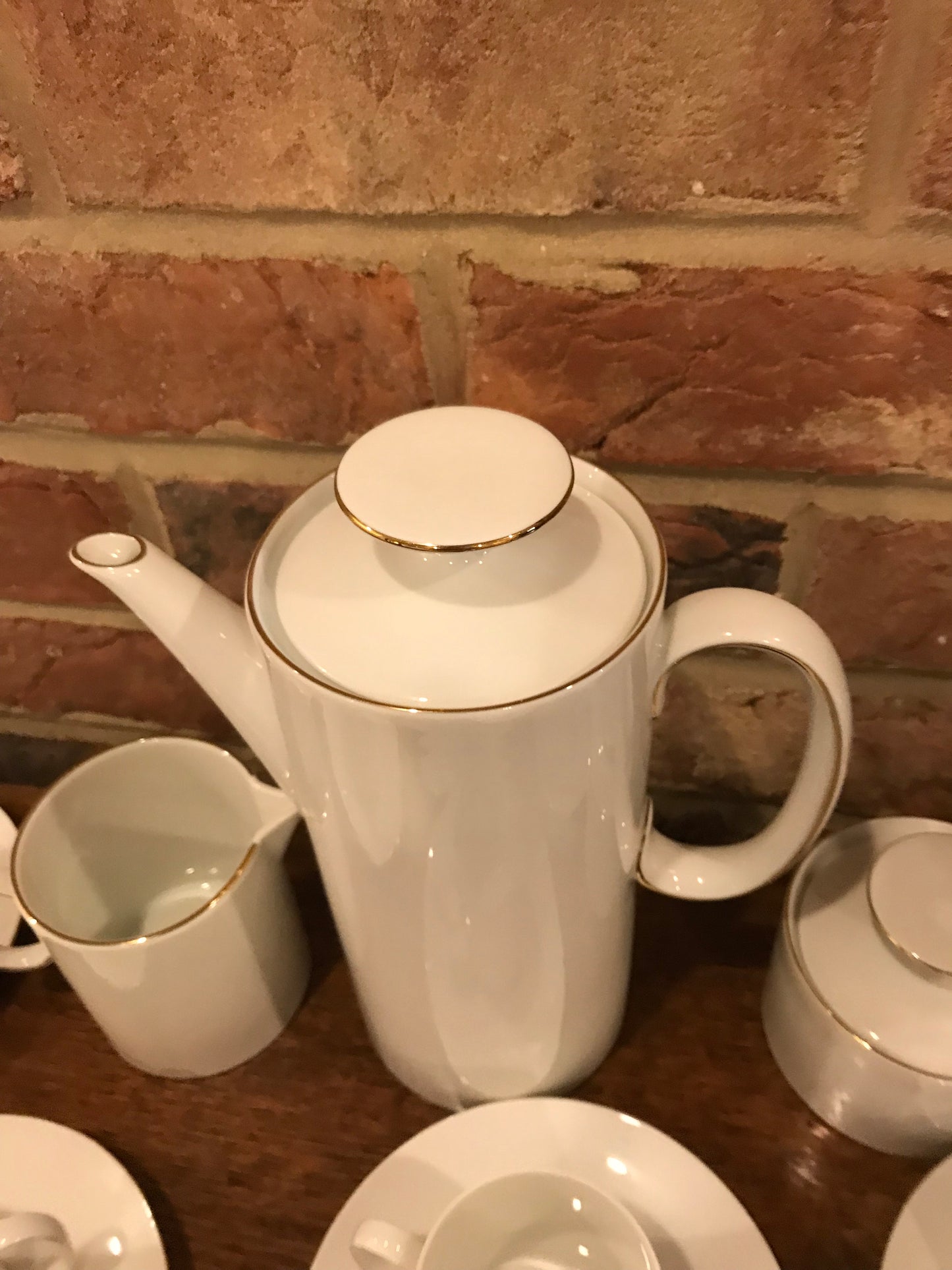 White porcelain coffee set