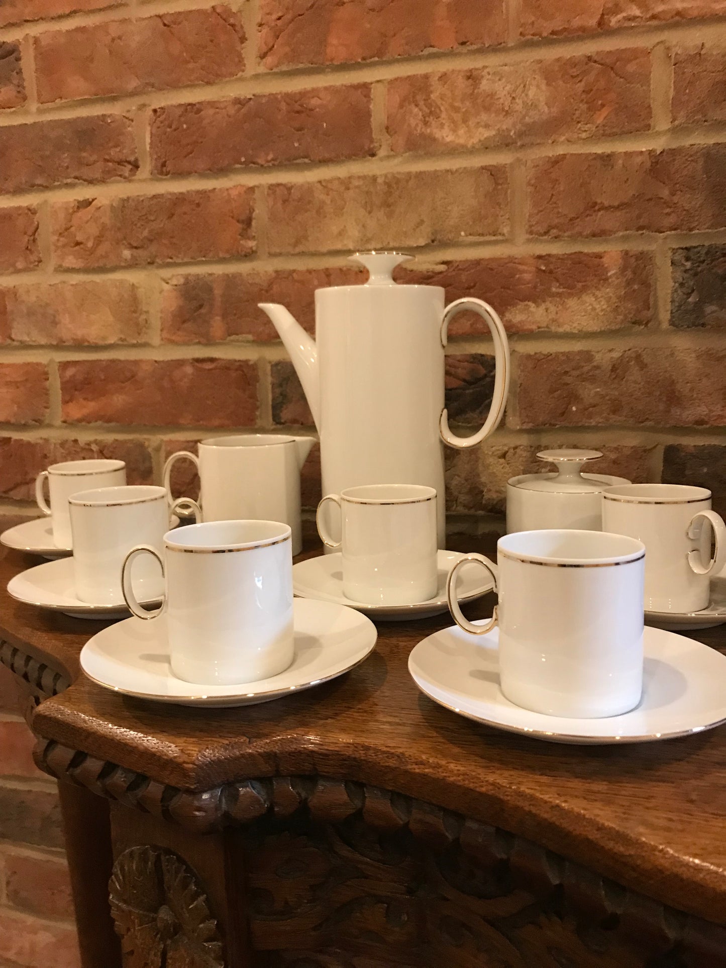 White porcelain coffee set