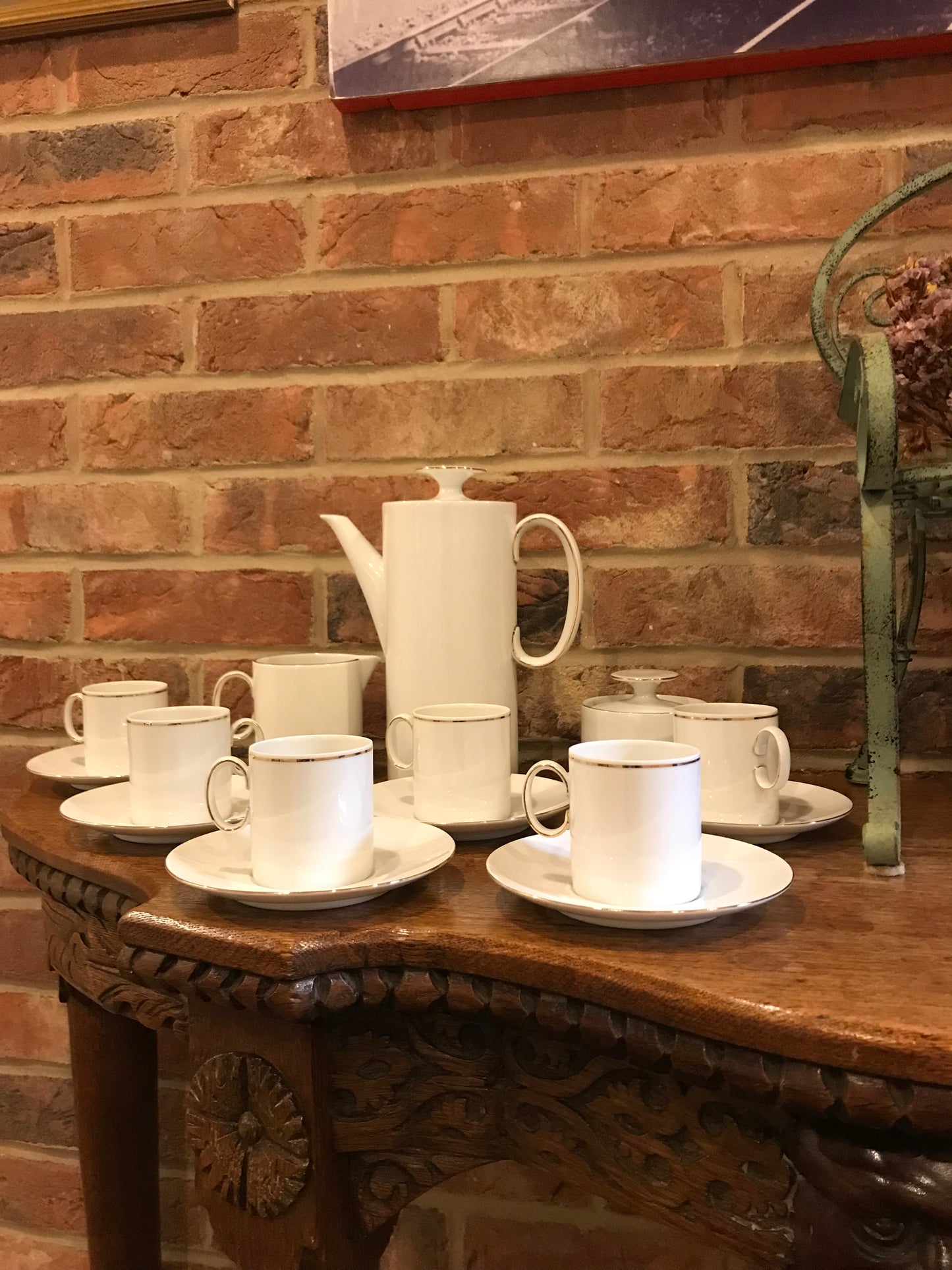 White porcelain coffee set