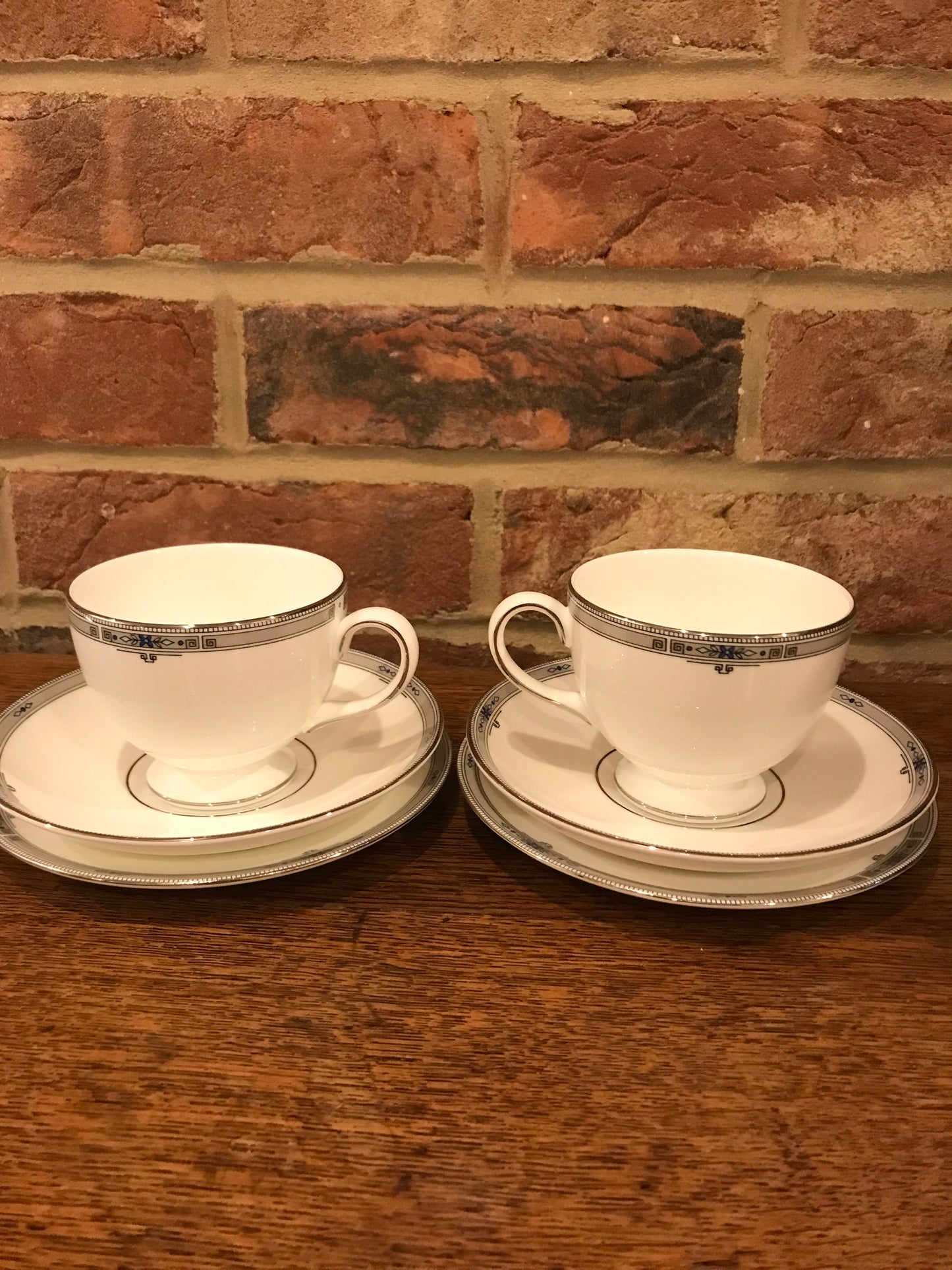 Pair of Wedgwood white tea cups