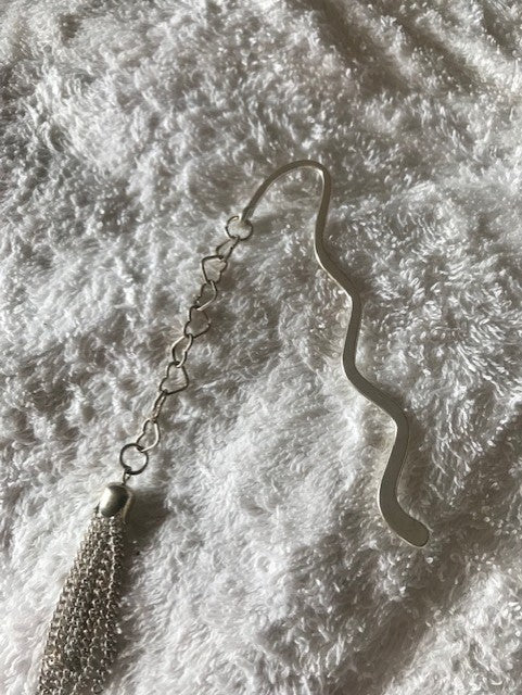 Silver tassle bookmark