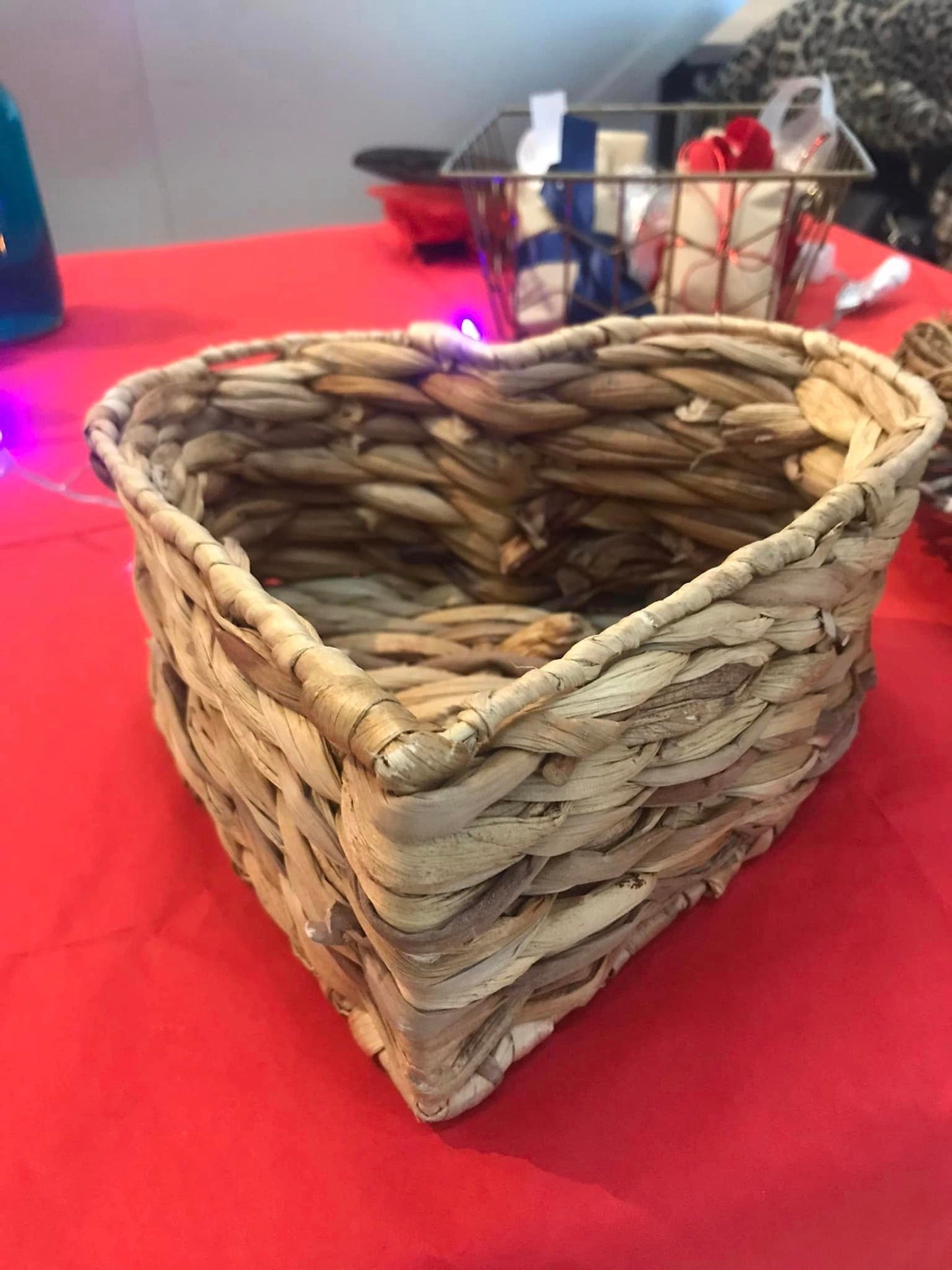 Heart Wicker Basket